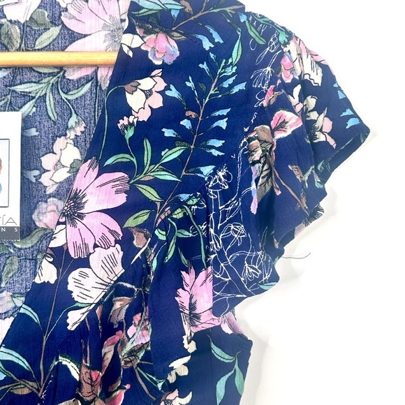 NWT Wrap Maxi Floral dress Size Small‎ Cap Sleeve by Sofia Vergara - Picture 5 of 13